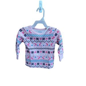 Garanimals 12 Months Toddler Girls' Unicorn & Snowflake Print Thermal Long Sleev
